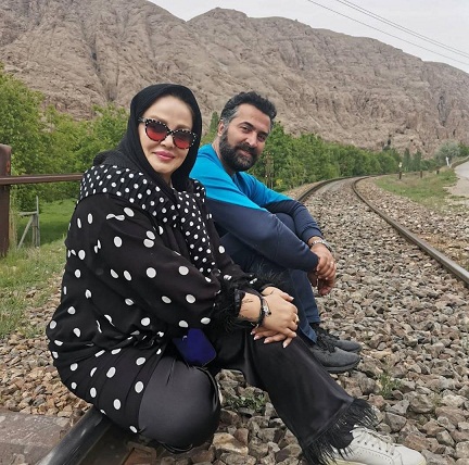 بهاره رهنما در کنار همسرش