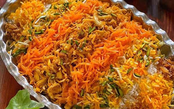 تزیین هویج پلو مجلسی